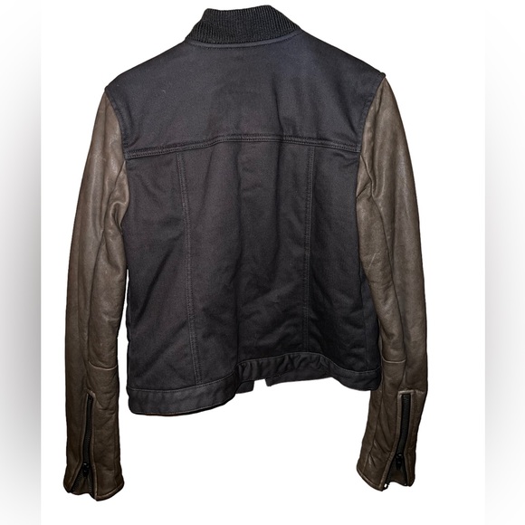 Alexander Wang Bomber Leather Sleeve Jacket - Picture 2 of 5